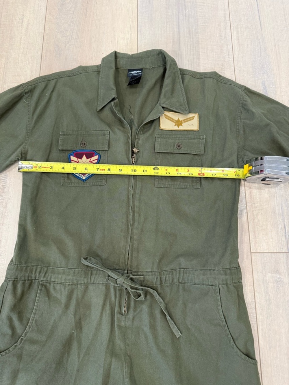 Marvel Captain Marvel Olive Green Utility Jacket Label Detail - Picture 4 of 5
